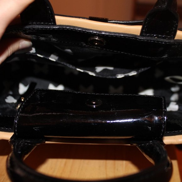 KATE SPADE Leather Tan/Black Bow Purse NWOT - Picture 6 of 9